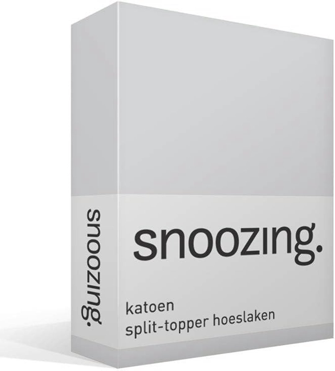 Fitted sheet split-topper 180x210/220 cm - katoen - grijs - perfect voor verstelbare bedden - SnelShoppen