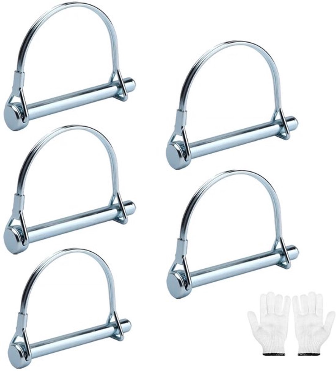 Klapsplitpen D-vorm - Vergrendeling - Zekeringpen - Koolstofstaal - Verzinkt - 8 x 70 mm, 5 stuks - Vergrendelingspen