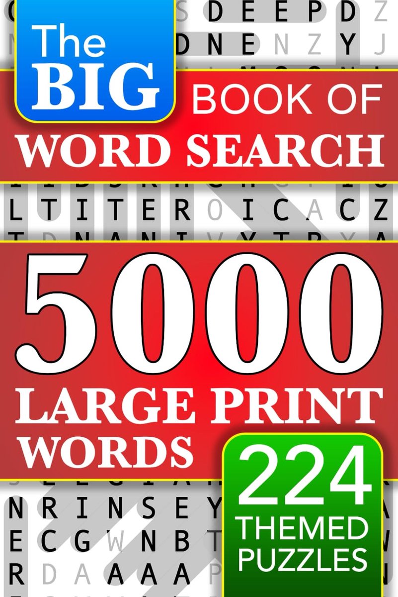 Big Book of Large Print Word Search Puzzles: 5000 Words - 224 Themed Puzzles - For Adults, Seniors, and Teens - ShopVlot