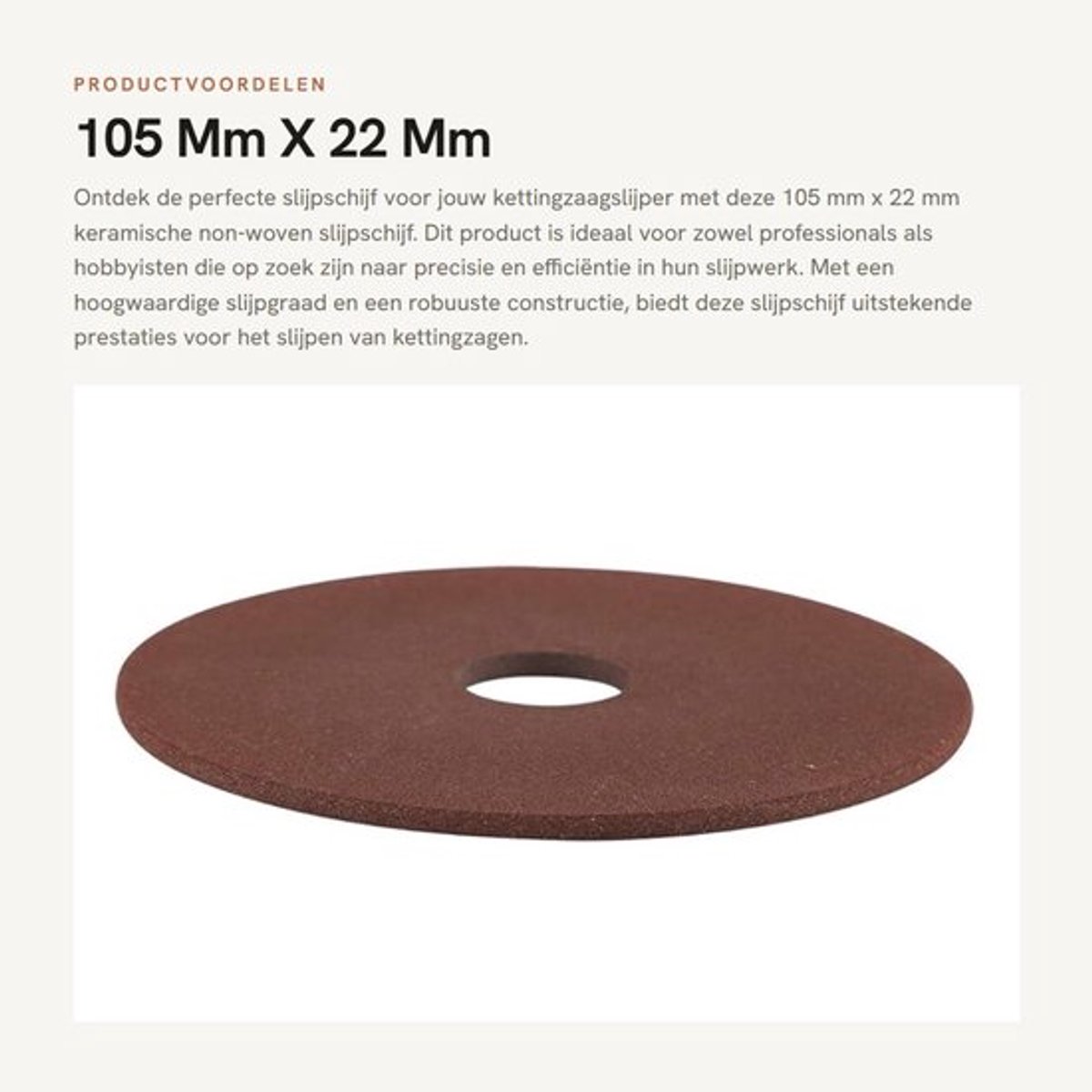 Slijpschijf 105 mm - Slijpschijf voor 3/8" Kettingzaagslijper - Keramisch - Vervangingsslijpschijf - 1 stuk - 100% gloednieuw - Slijpschijfje