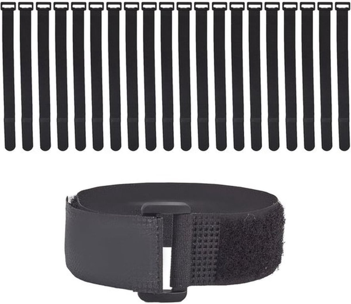 Set van 20 Herbruikbare Kabelbinders 12x1 inch met Haak en Lus