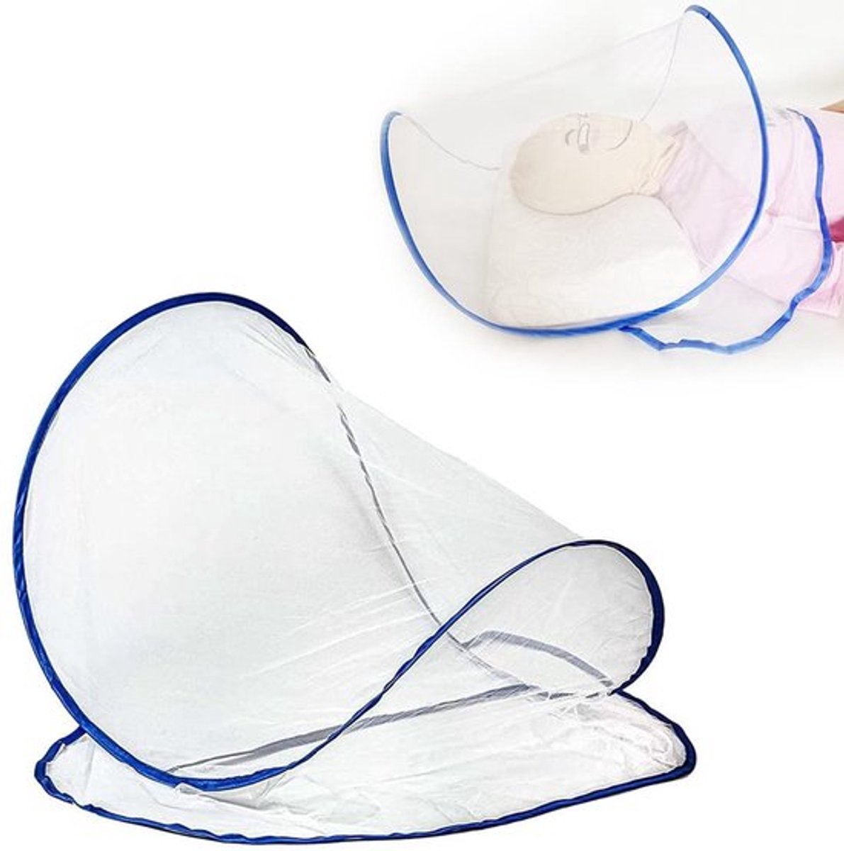 Vliegengaas Ultralicht - Muggennet voor Hoofd - Opvouwbaar - Slijtvast Polyester - Voor Kamperen - Sterke Glasvezelstaaf
