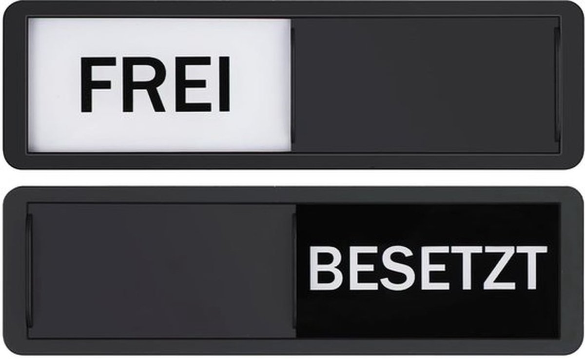 Bezet Bordje Magnetisch - Toiletbordje Vrij/Bezet - Ruimtestatus - Schuifbord - 17,8 x 5,2 cm - Praktisch voor Kantoor - Deurbord