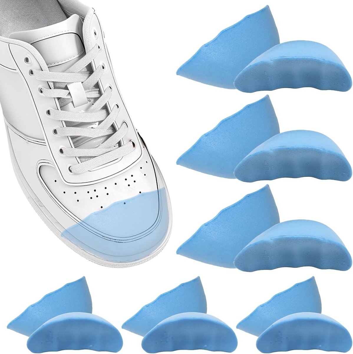 Inlegzolen voor Grote Schoenen - 6 Paar Comfortabele Zolen voor Hakken, Dames- en Herenschoenen, Verlichting van Voetpijn en Ondersteuning voor Plattere Schoenen