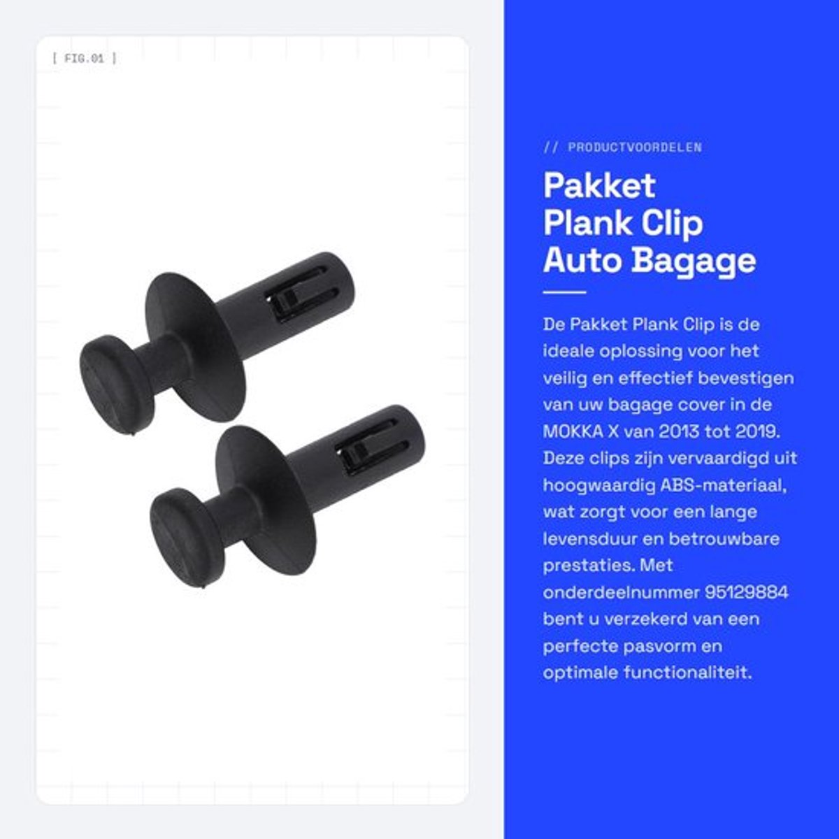 Plankclip 2 Stuks - ABS Vervangende Clip - Precisie Pasvorm 95129884 - Auto Bagage Cover - Mokka X 2013-2019 - Duurzame Prestatie - Bagageclip