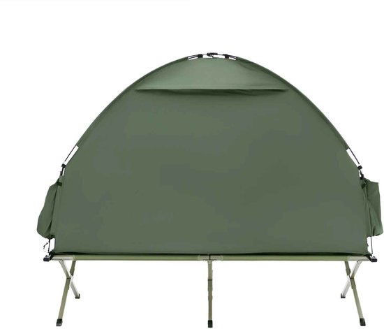 CORE 3-in-1 Kampeertent voor 1 Persoon - Maximaal draagvermogen 114kg - Enkele Tent - Lichtgewicht en Praktische Trekkerstent - Met Lamphaak en Schoenenopbergvakken - Snel Op te Zetten - Waterafstotende Tent - 193x86x160cm - Groen van core — afbeelding 2