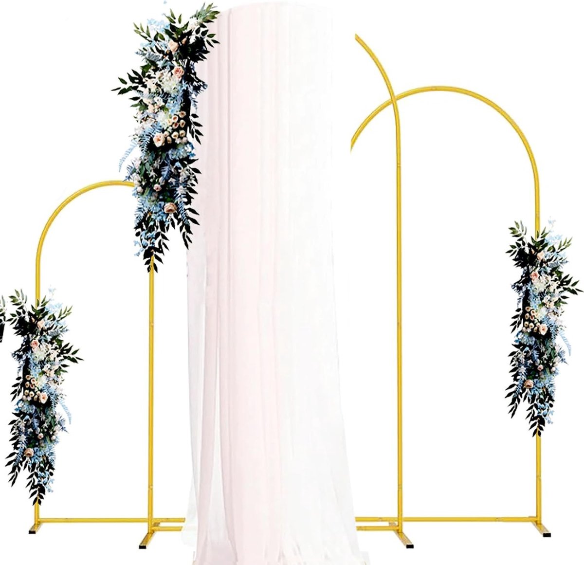 Set van 3 Achtergrondstands voor Bruiloft Boog van 1,5 Meter - Decoratie voor Verjaardagen, Babyshowers en Tuinfeesten met Bloemenbogen