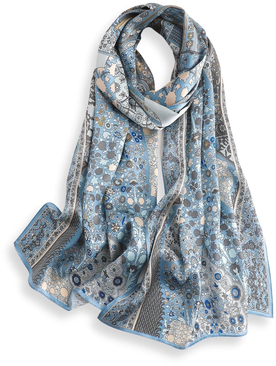 SnelShoppen - Luxe 100% Moerbeizijde Sjaal voor Dames - 170 x 53 cm Lange Halsdoek voor Hoofd en Hals - Ideaal voor Feest en Dagelijks Gebruik - Gesch