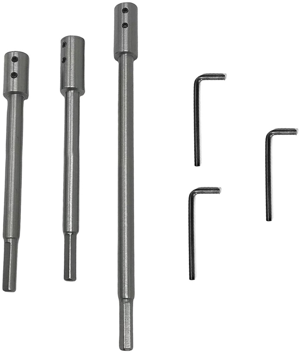 3-delige verlengstangenset voor FORSNA-boren - 254/178/169 mm - Inclusief 3 sleutels - Verlengstang voor boorbits - Gatenzaag voor houtbewerking
