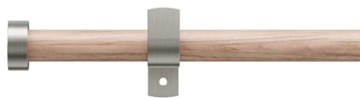 Huis Geluk Uitschuifbare Gordijnstang 76-208 cm, Houtnerf 19 mm, Geschikt voor Gordijnen met Ogen, Set met Beugels en Montagemateriaal