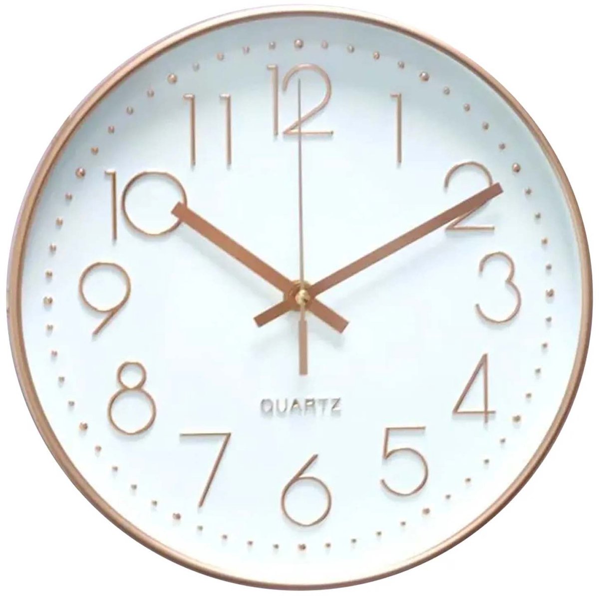 Wandklok – 8 inch, stil (niet-tikkend), moderne wandklok op batterijen – Decoratieve klok voor keuken, thuiskantoor, badkamer en slaapkamer (Roségoud)