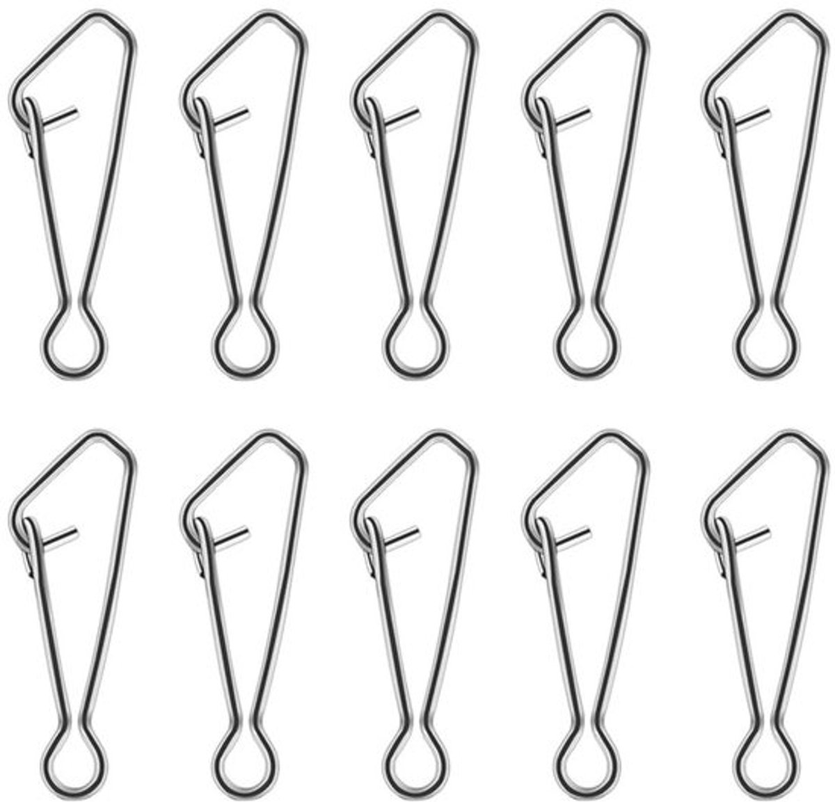 Zeevisclip 100 Stuks - Snelle Wissel Viswartels - Hoge Sterkte Snap Clips - Voor Zoet/Zout Water - Eenvoudig te Gebruiken - Glad Oppervlak - Visclips