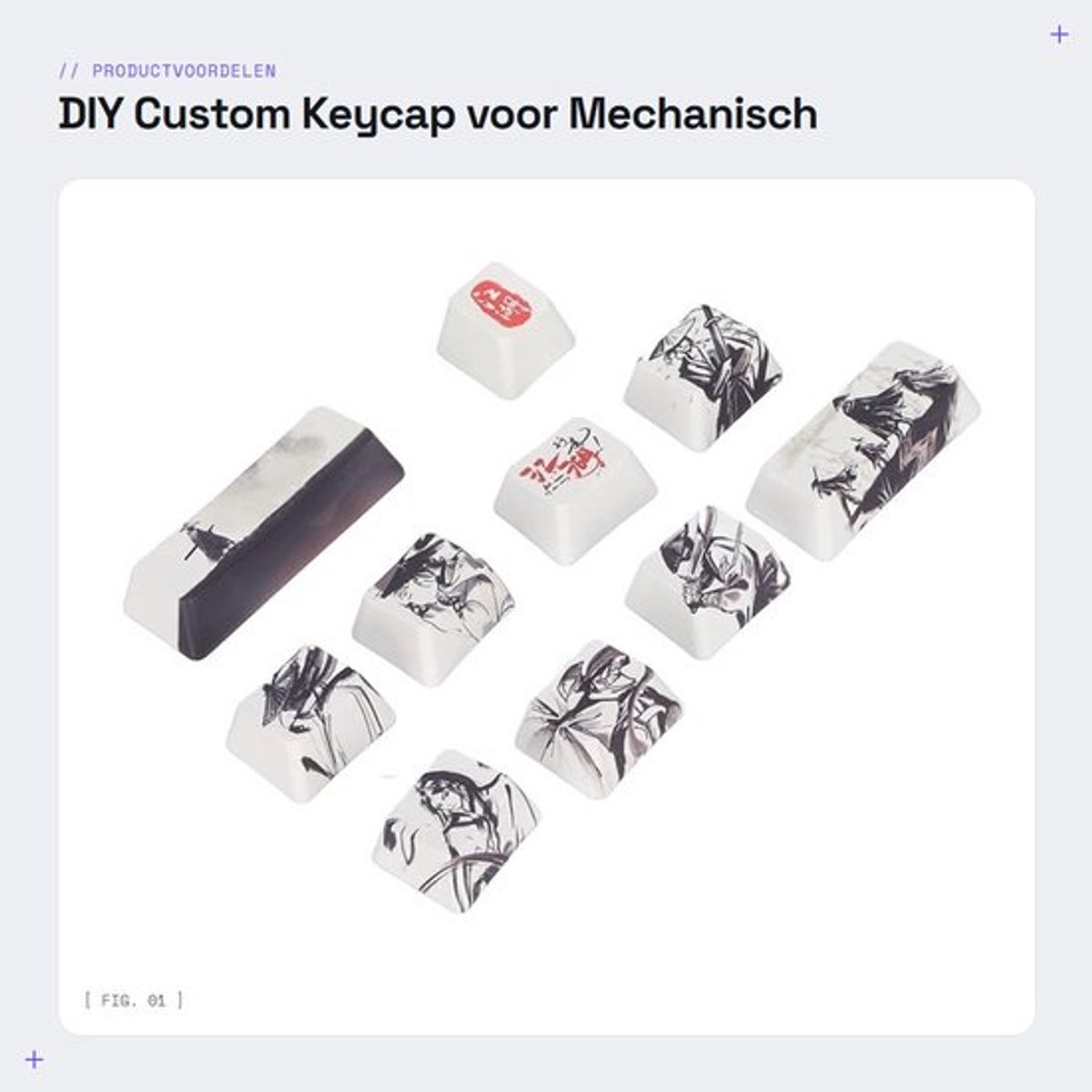 Keycap Set 10 Sleutels - PBT Materiaal - Sublimatieproces - Mechanisch Toetsenbord - DIY Toetsenbord - OEM Hoogte - Toetsenbordtoetsen