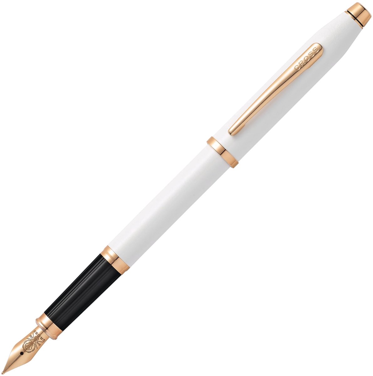 SnelShoppen - Cross Century II vulpen M-veer zwart met premium geschenkverpakking - parelwitte lak, luxe schrijfgerei voor kantoor, feest en dagelijks