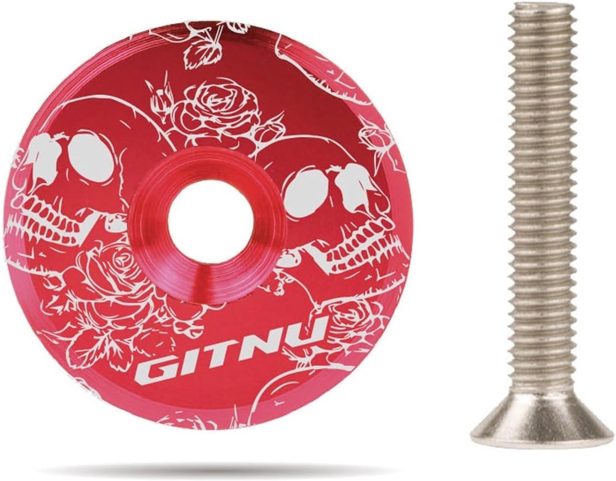 Stuurdop Carbon - Stuurpen Dop - Fietsen Personaliseren - Ultralicht Materiaal - 1 1/8 inch - Rood