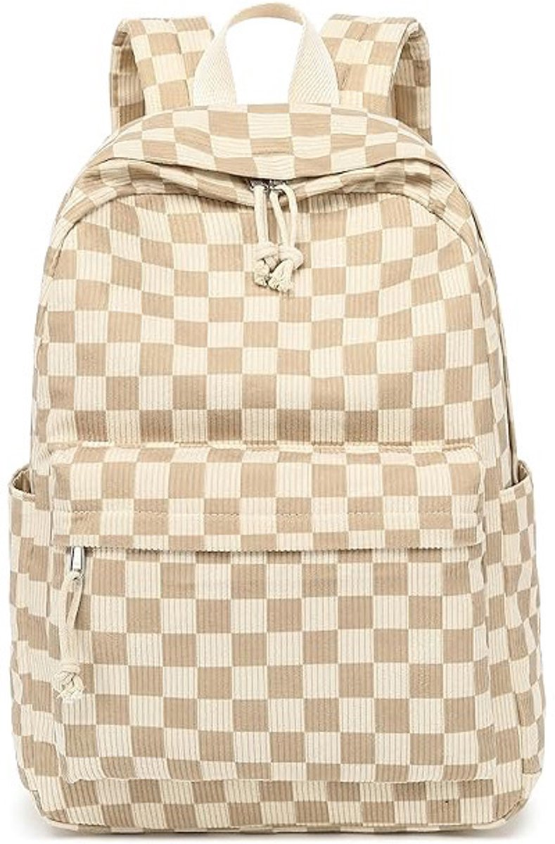 Rugzak dames - Rugzak meisje - Rugzak laptop - Corduroy rugzak - Rugzak set voor school, reizen en dagelijks gebruik