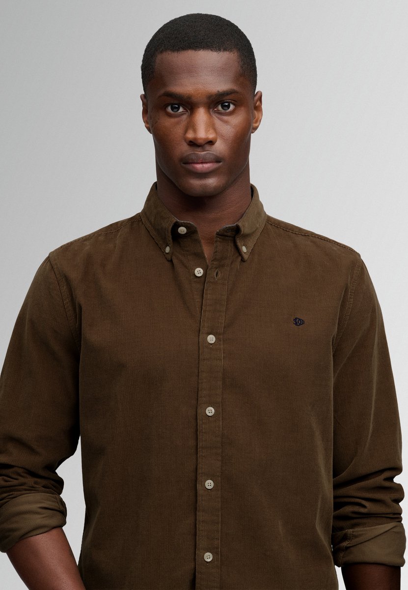 Superdry Overhemd Classic Needle Cord Shirt M4011044a Winter Twig Mannen Taupe