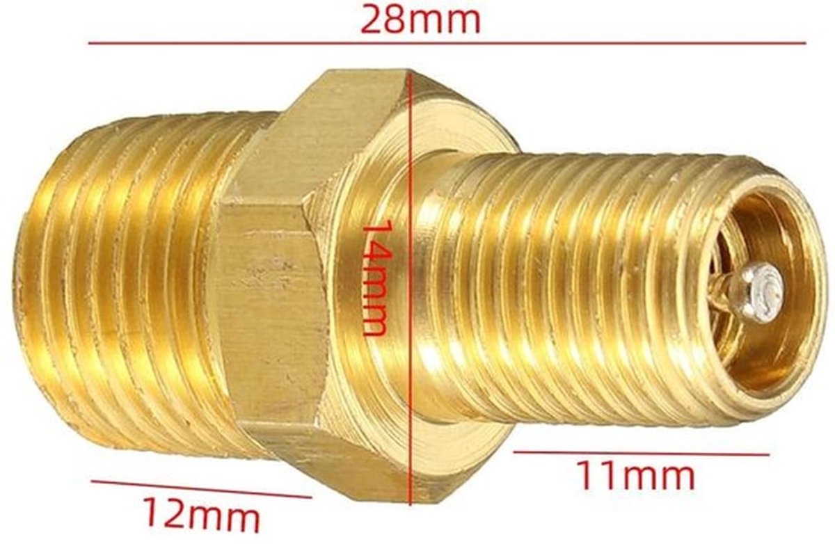 Messing luchtcompressor - Bandenventiel adapter - Duurzaam materiaal - 1/4 inch NPT-schroefdraad - Persluchtventiel - Geschikt voor lucht...