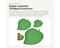 Voederbak - Bladvormig - Set van 2 - Kunststof - Klein/Groot formaat - Voor reptielen en knaagdieren - Dierenkom