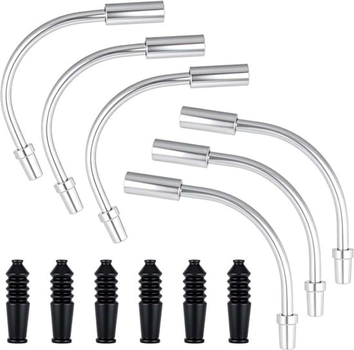 Remkabel Set - 3x 90°/3x 110° Fietskabels - Aluminium/Rubber - Remkabels - Remleiding Bescherming - Hoge Kwaliteit