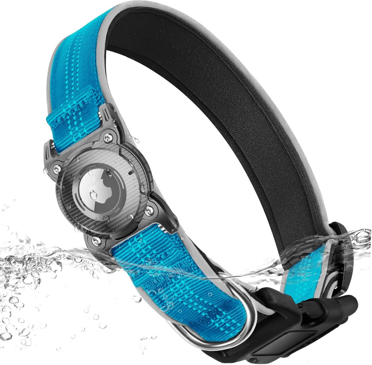 Hondenhalsband voor Airtag - waterdicht - afneembare metalen lus - robuust en comfortabel - ShopVlot