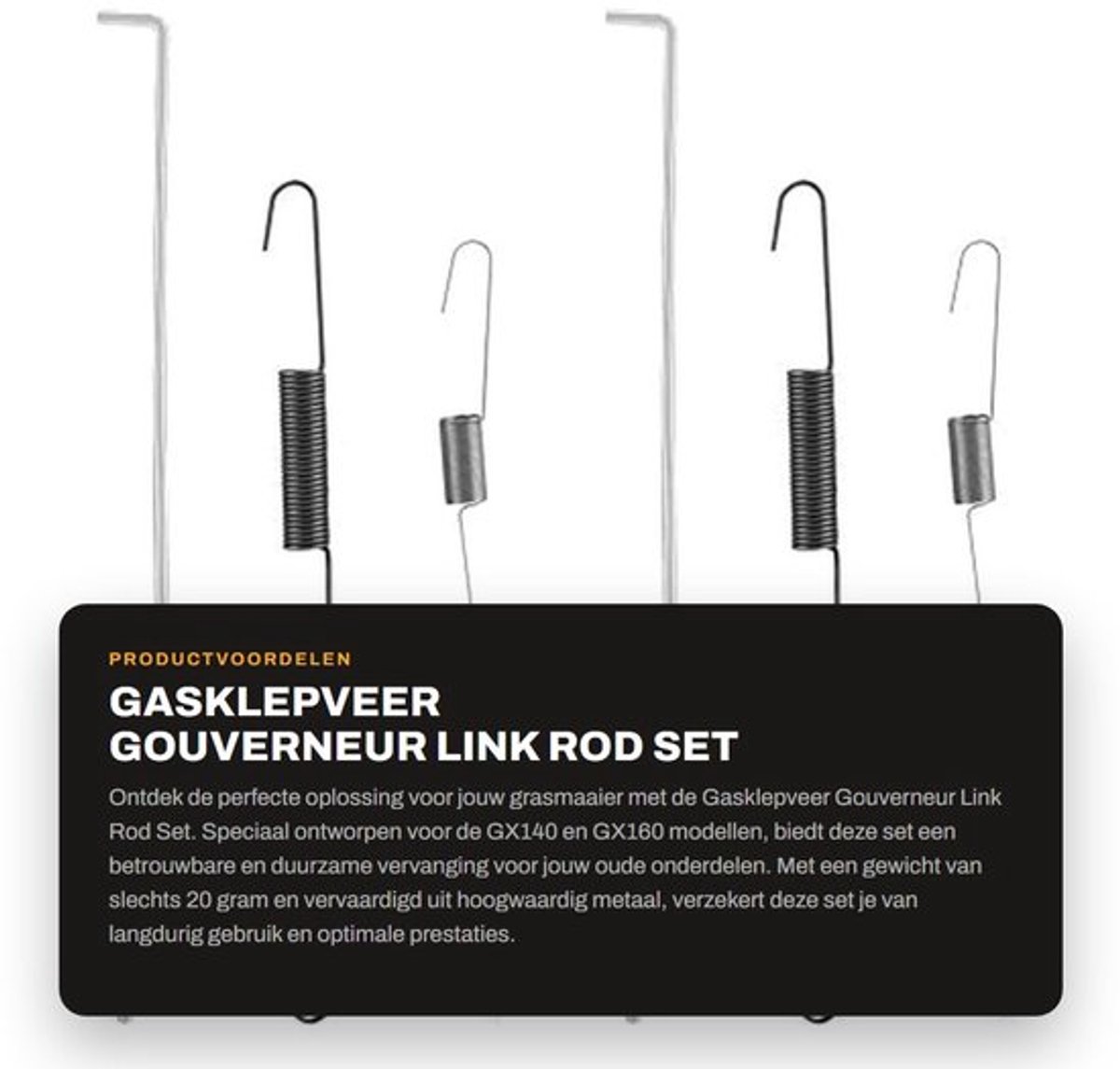 Gasklepveer Set - 2x Terugstelveer - 2x Veer voor Snelheidsregeling - Voor GX140/GX160 - Metaal - Slijtvast - Motoronderdeel