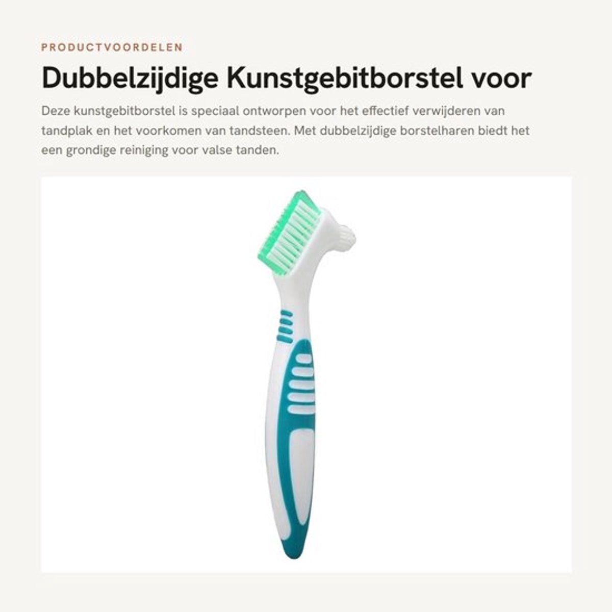 Kunstgebitborstel Effectieve Reiniging - Tandplakverwijdering - Dubbelzijdige Borstelharen - Voorkom Tandsteen - Valse Tanden - Schokbestendig Ontwerp - Tandenborstel