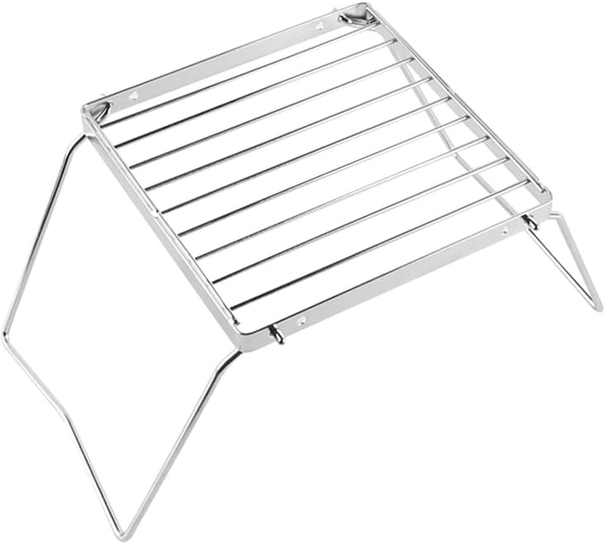 SnelShoppen - Vouwbare Draagbare Camping Grill RVS BBQ Grill voor Buiten, Hiking, Picknick, BBQ, Vissen en Avonturen - Compact & Lichtgewicht