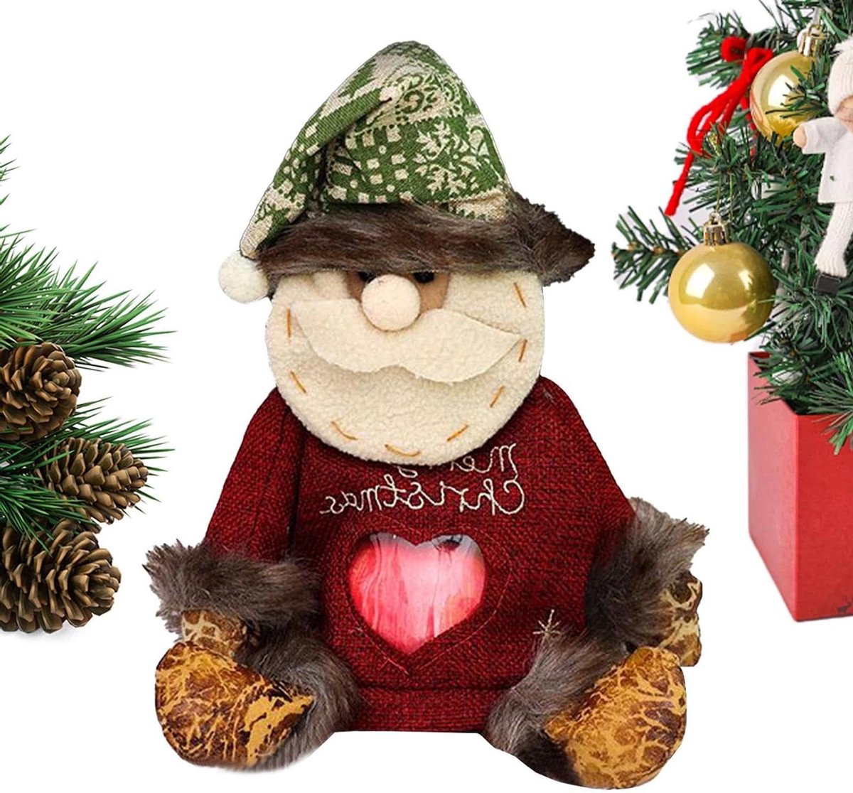 Kersttas met Rits - Geschenktas Snoepzak - Feestelijke Opslag - 3D Pop Decoratie - 20 x 15 x 2 cm