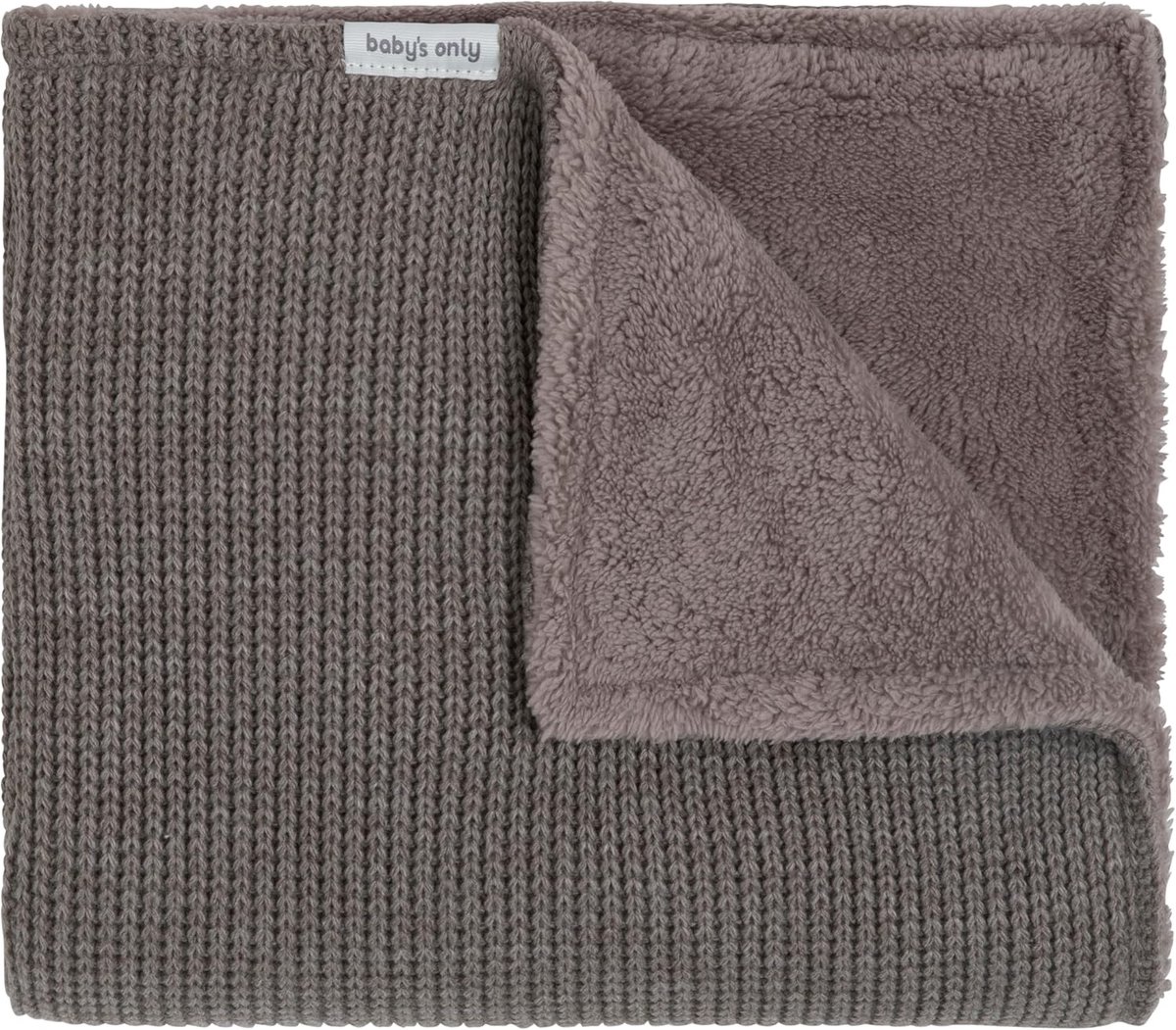 SnelShoppen - Knitted baby blanket teddy Hope - 100x135cm hazel brown - 3.7 TOG herfst & winter dekentje voor jongens en meisjes - Perfect voor wieg e