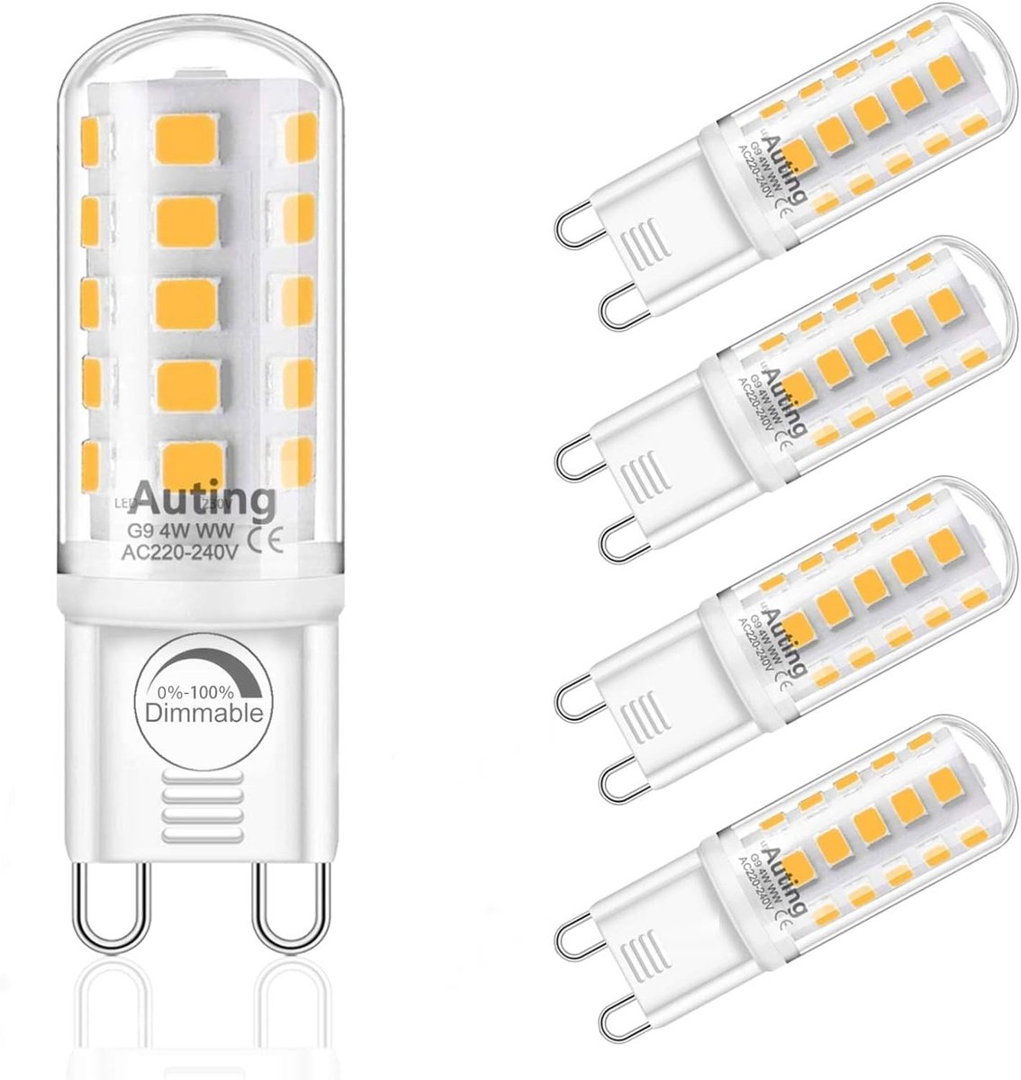 Dimbare LED G9 Lamp 4W Vervanging voor 40W Halogeenlamp - Warm Wit 2700K, 400LM voor Binnen en Buiten Decoratie