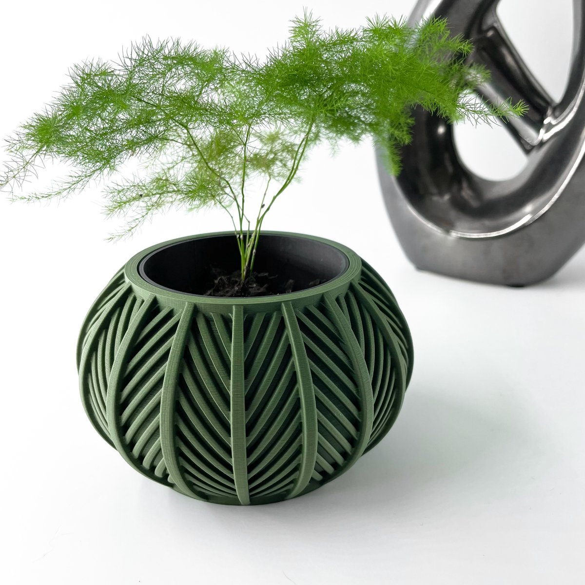Skushy Lorv Bloempot - Moderne Designpot voor Kamerplanten - Sculpturale Plantenpot voor Woonkamer en Kantoor - Premium Woondecoratie