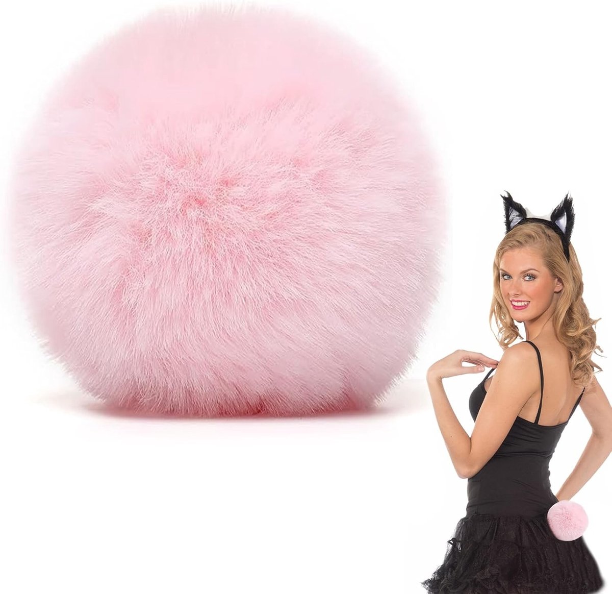 Cosplay Accessoires voor Konijnenstaart - Witte Bunny Tail voor Halloween en Pasen, Perfect voor Feestkleding en Verkleedpartijen