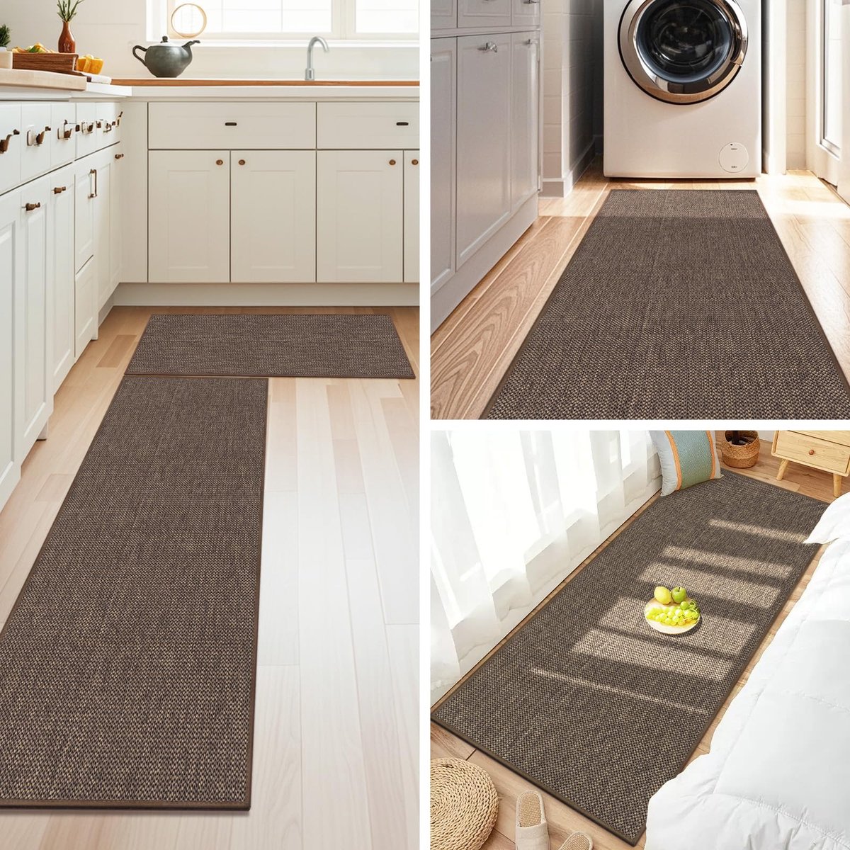SnelShoppen - Loper voor de gang 65 x 240 cm - Absorberende Keukentapijtloper - Antislip Wasbaar Keukenmat - Rubberen Achterkant - Extra Lange Tapijtl