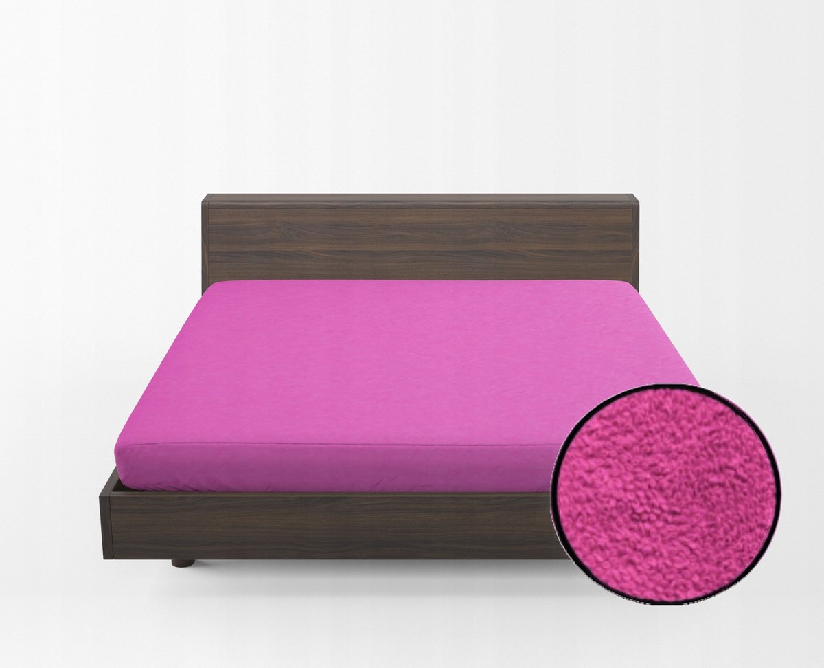 KONEY - Comfort Hoeslaken badstof 160 x 200 cm - Fuchsia - 160 g/m² - matras tot 22 cm