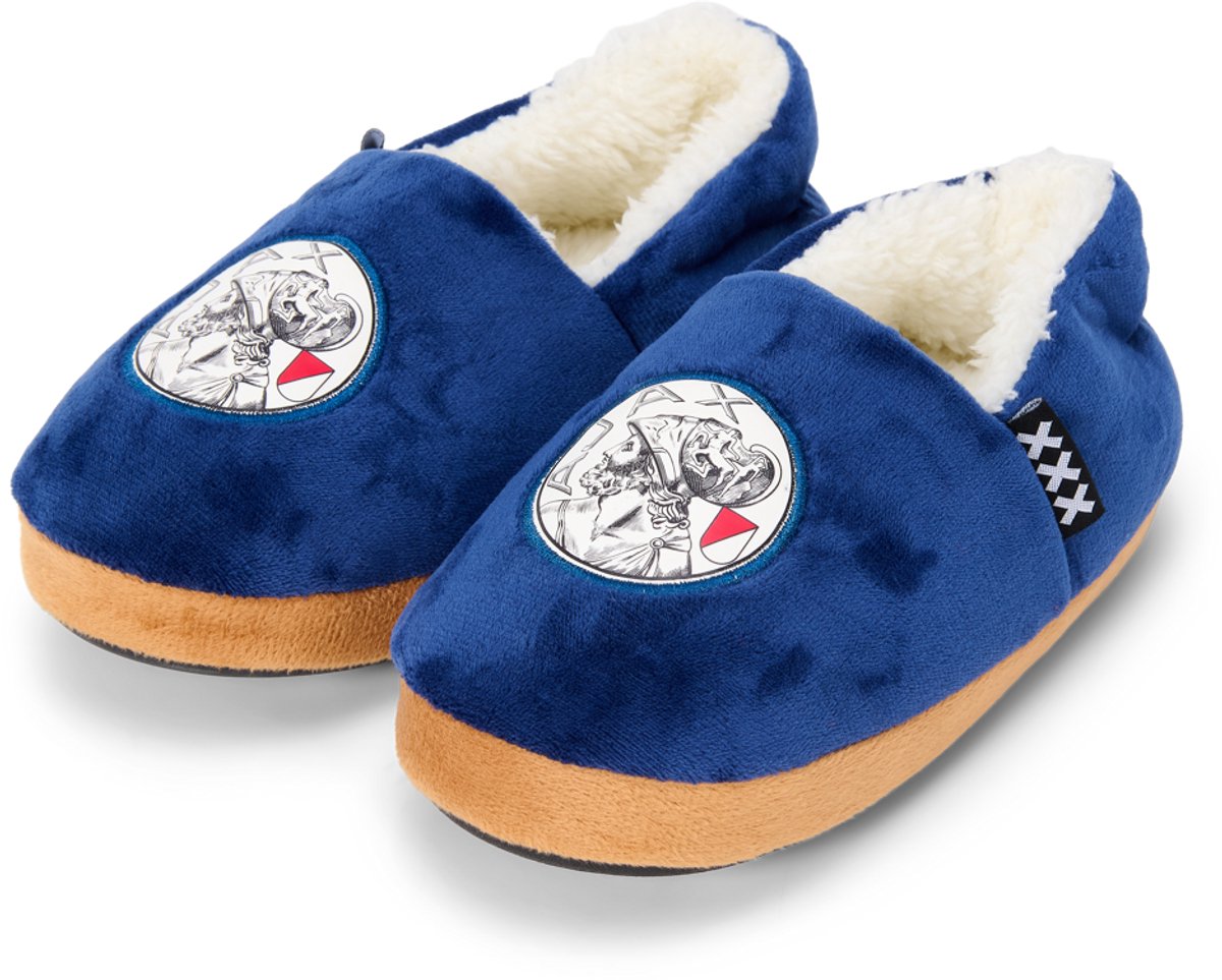 Ajax-pantoffel blauw junior