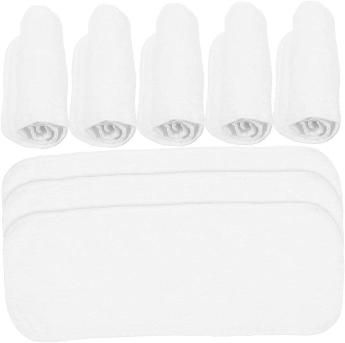 Wasbare Luiers - Baby Inleggers - Luiers Verschoonen - Zacht Absorberend - 8 Stuks - Wit