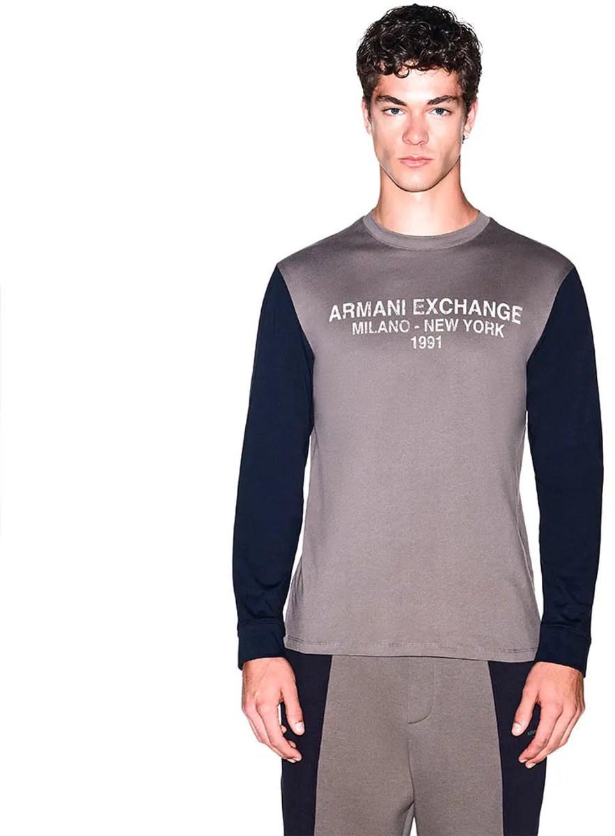 Armani Exchange Xm003579_af10358 T-shirt Met Lange Mouwen Grijs L Man