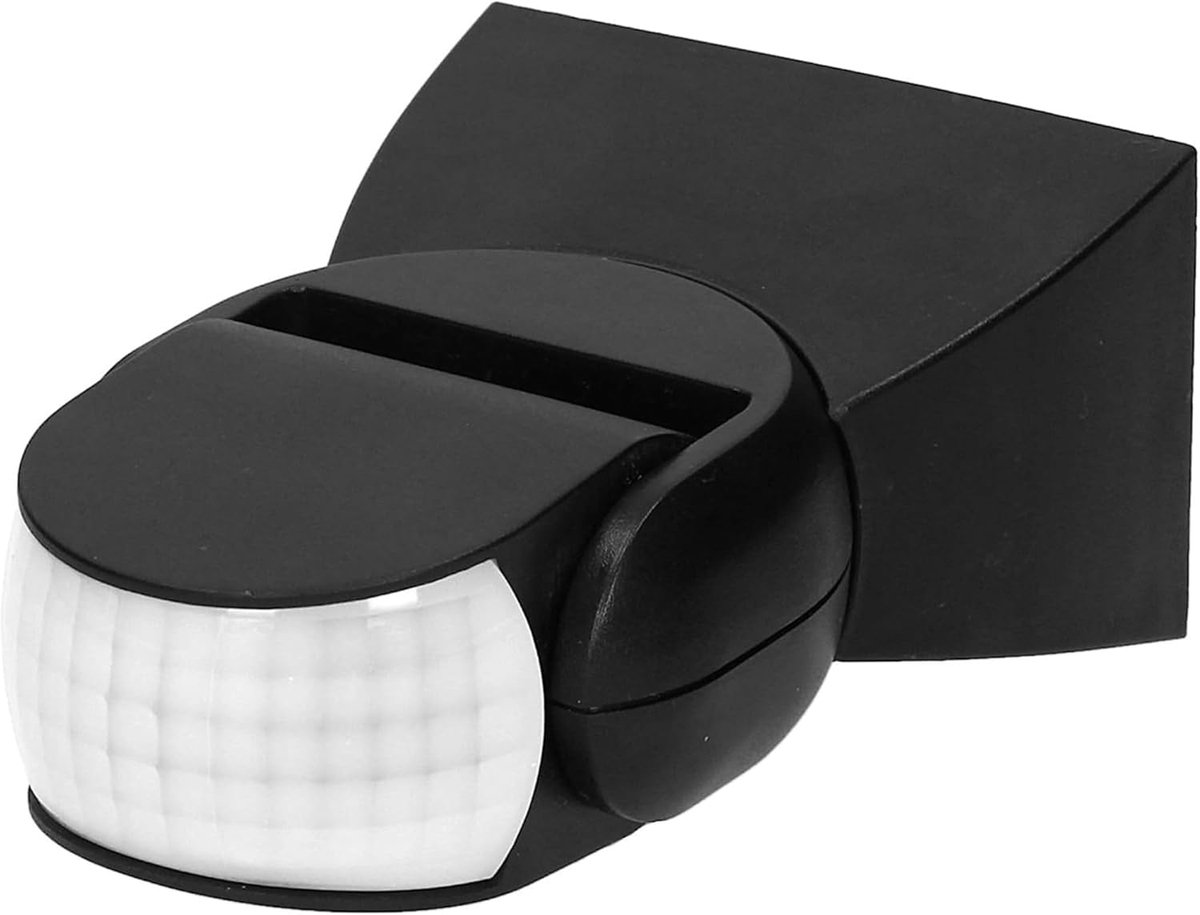 SnelShoppen - Motion Detector Buiten 180 Graden IP65-1200W (Zwart) voor Lampen, LED's, Automatische Verlichting, Weerbestendig, Bewegingssensor, Tuin,