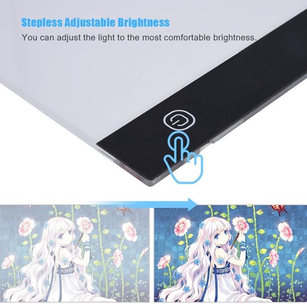 NTH products - Led-lichtpad - Draagbare lichttafel - Dimbaar en A4 formaat - Ideaal voor tekenen en schetsen - Hoge lichtdoorlatendheid - Oogbescherming...