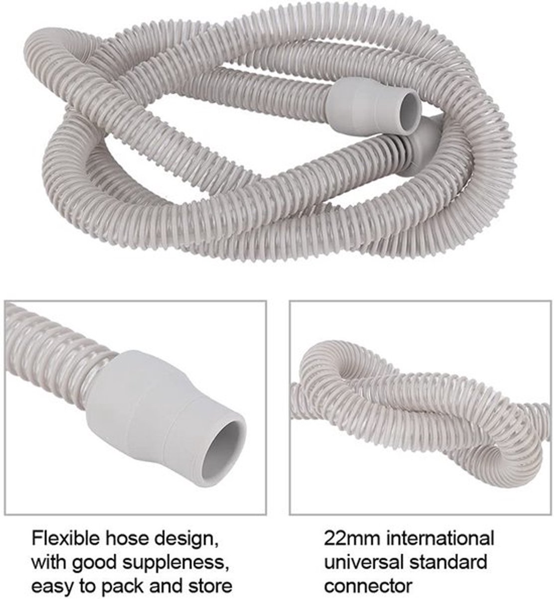 CPAP-slangbuis 1,8 m - universele slang - kunststof buis - ademhalingsmachine - accessoires - binnendiameter 22 mm - Ademhalingsslang