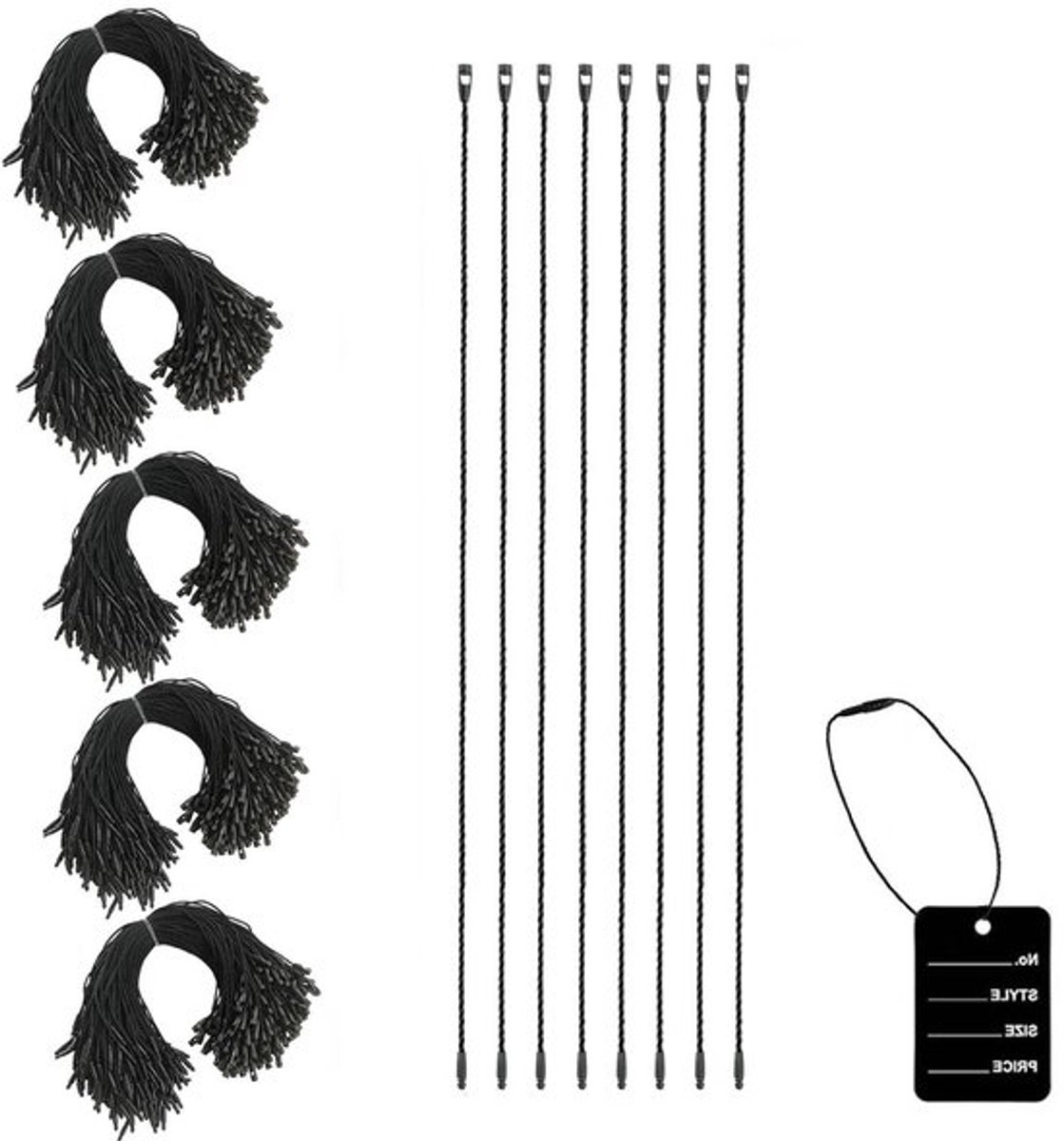 Kledinghangers 1000 stuks - Veiligheidslus - Nylon Koord - Hangetiketten - Eenvoudig in gebruik - 180 mm lang - Hangtags