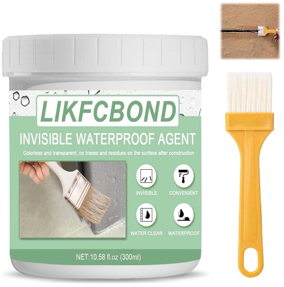 SnelShoppen - Transparante Waterdichte Coating Agent - 300g Onzichtbare Waterdichting Sealant voor Muren, Dak, Badkamer, Toilet, Tegels - Sterke Hecht