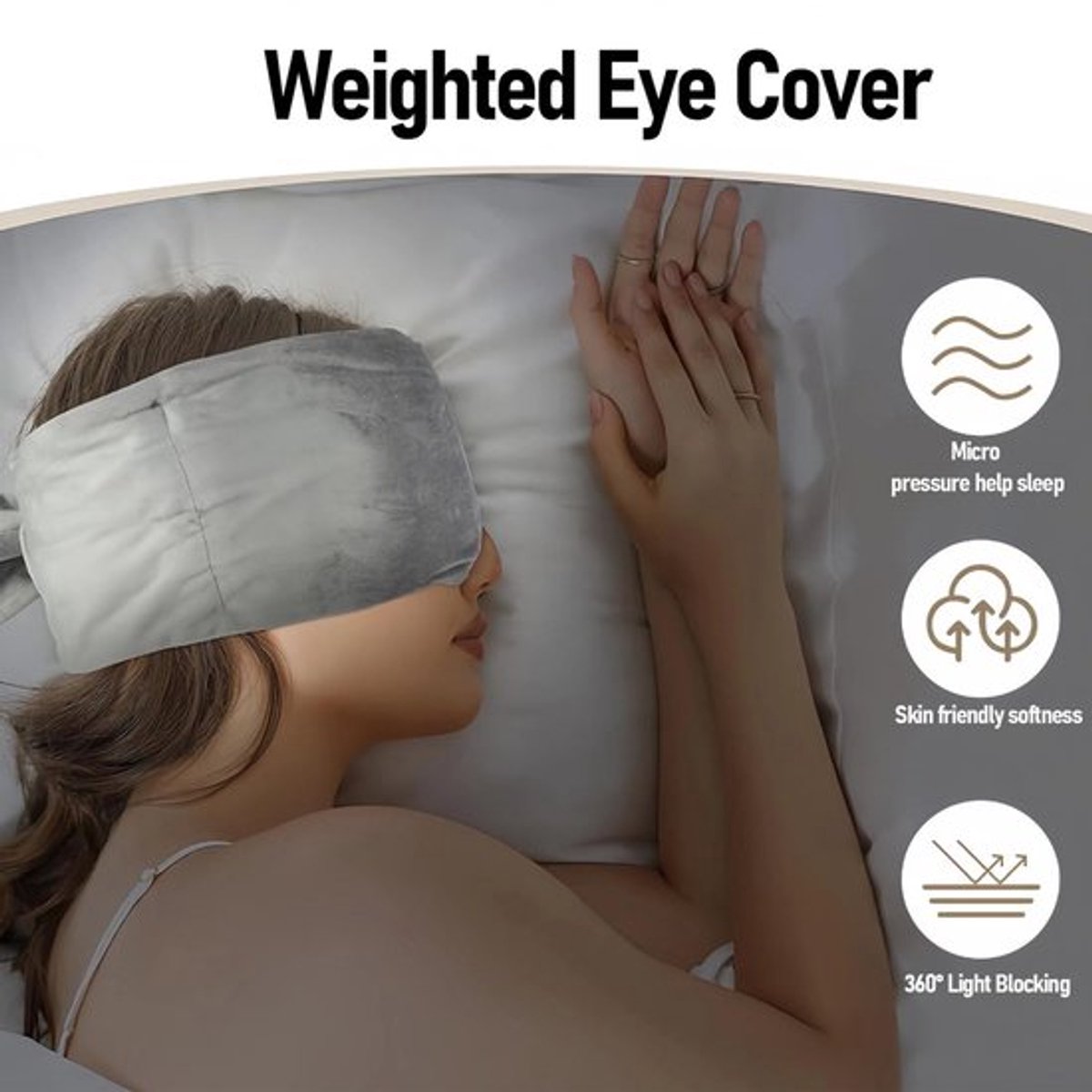Gewogen Ooghoes Superieure Lichtblokkering - Slaapmasker Kinderen - Slaapmasker Vrouwen - Slaapmasker Vliegtuig - Comfortabele Elastische Band - Ideaal voor Reizen