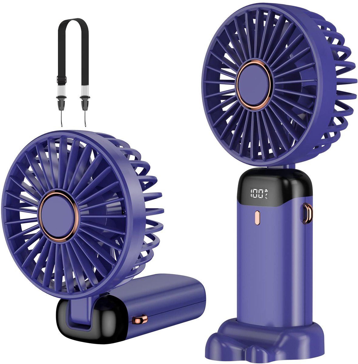 SnelShoppen - Rafada Handventilator Draagbare Mini-Ventilator Oplaadbaar 5 Snelheden 4200 mAh USB Opvouwbare Ventilator voor Kantoor Outdoor Camping T