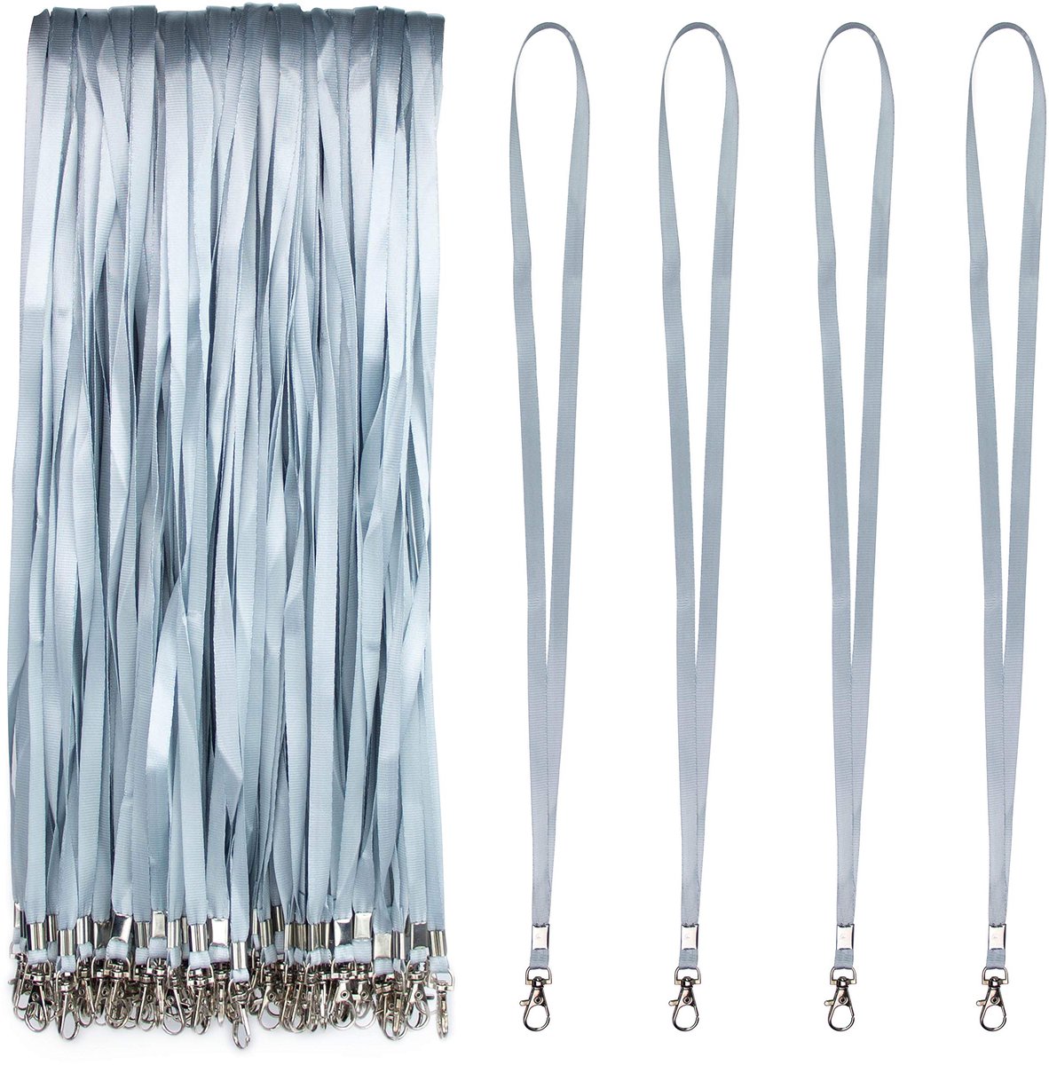 SnelShoppen - Halsband voor Naamplaatjes met Metalen Clip - 100% Grijs - Duurzaam en Comfortabel - Perfect voor Honden en Katten - Ideaal voor Wandele