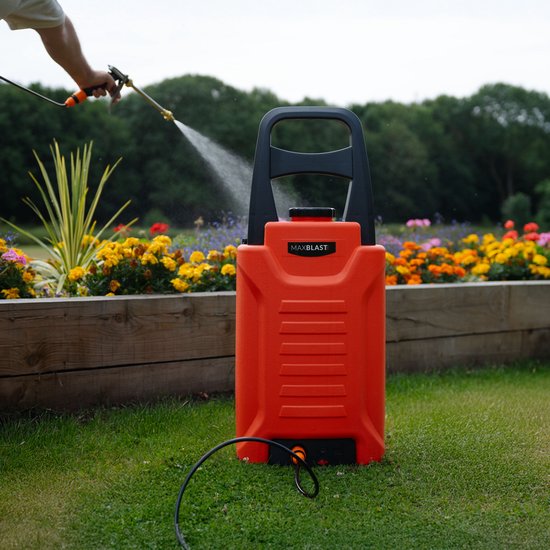 Watertank op wieltjes 30 liter tank 7m tuinslang voor bewatering drager kar — afbeelding 2