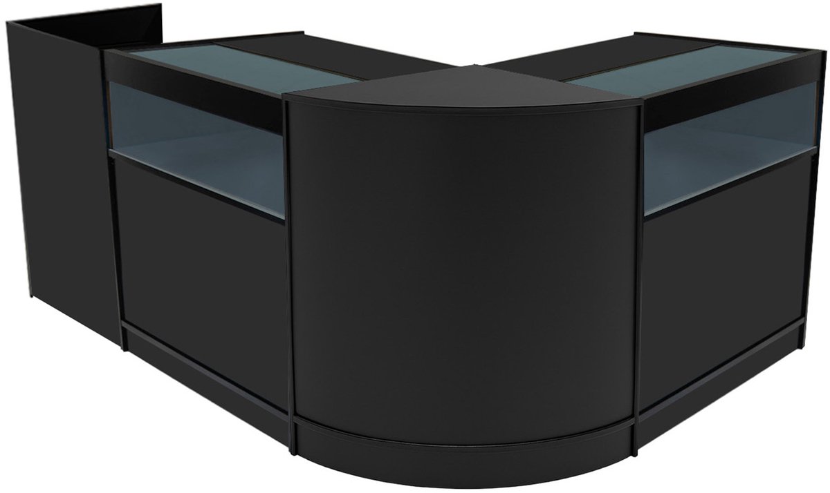 Luna winkel toonbank set - zwart - cm60 & tb60 & 2x b900 - led