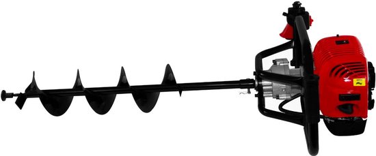 Aardboor - zwart en rood - 80cm - 3 boorbits & verlengstok — afbeelding 2