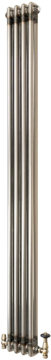 Kolomradiator - 2-kolom 1800x200 mm - ruw metaal - incl. kraan